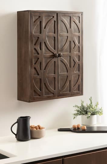 Kate and Laurel Galliene Wood Wall Cabinet with Two Shelves